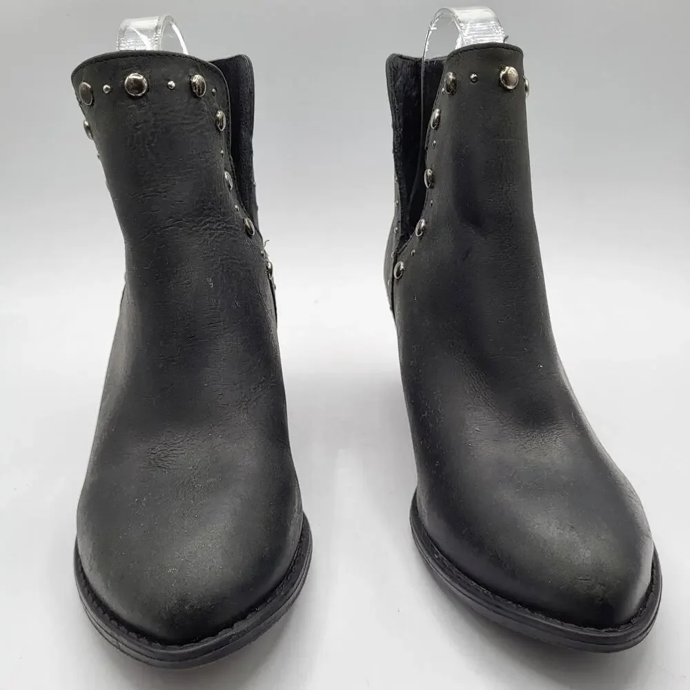 Musse & Cloud Aster Black Studded Leather Bootie 2.5